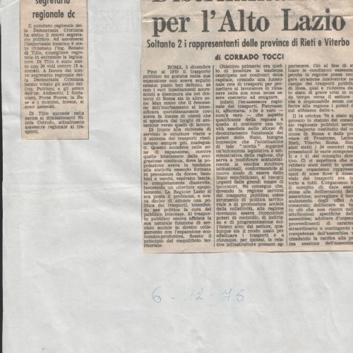 Alto Lazio problemi trasporti