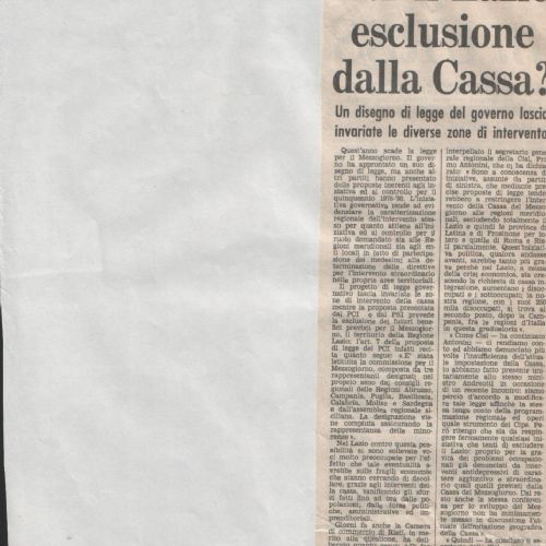 Lazio esclusione Casmez